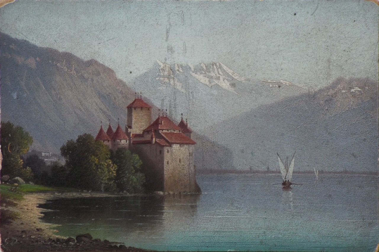 Oil on board - (Chateau de Chillon)